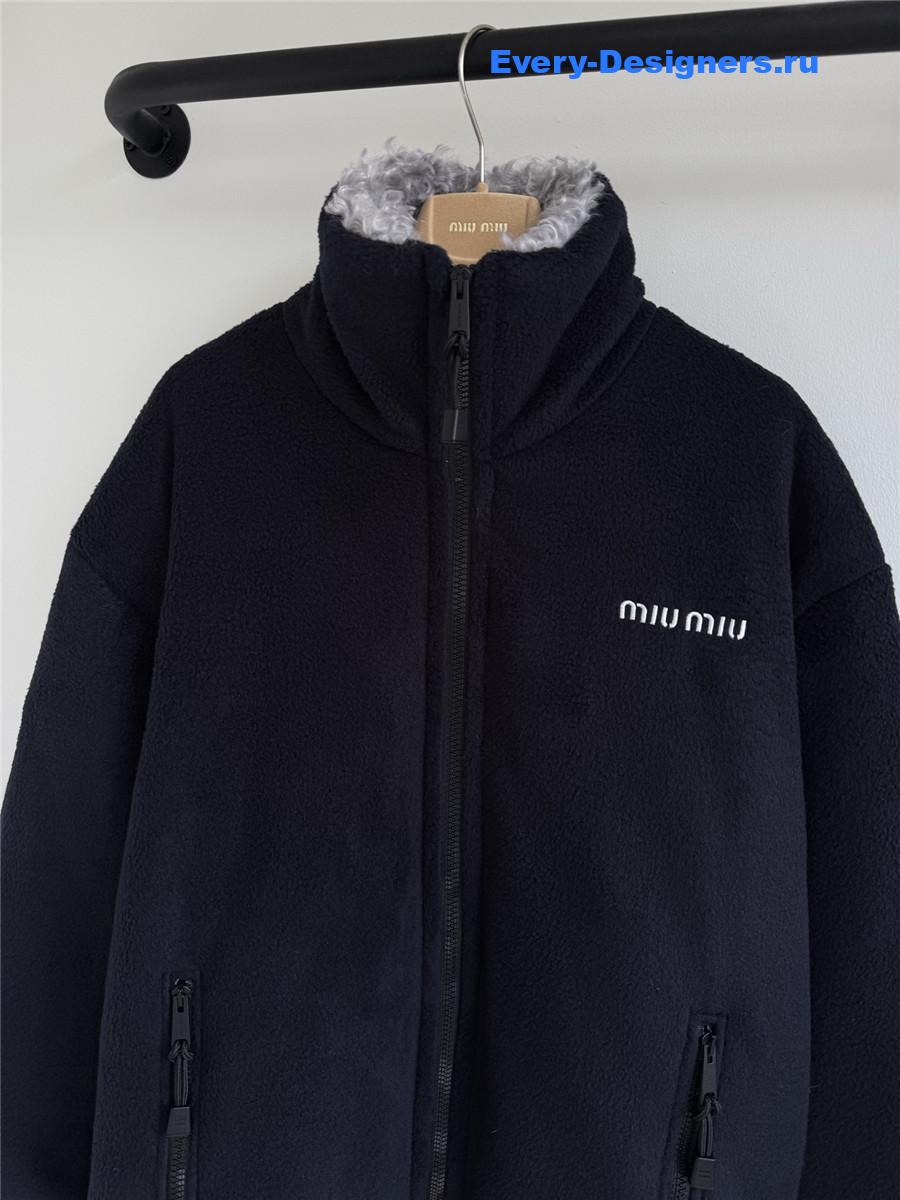 Miu Miu Navy Fleece Down Jacket