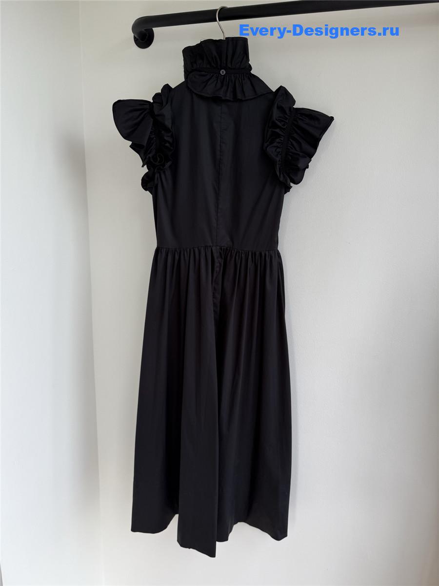 D10r black removable ruff collar long dress