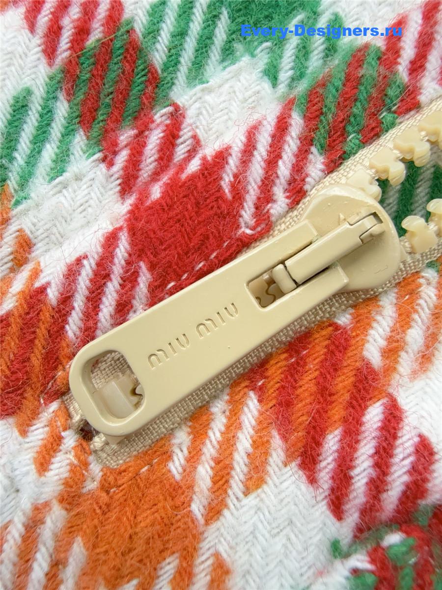 Miu Miu Check-pattern Fleece Jacket