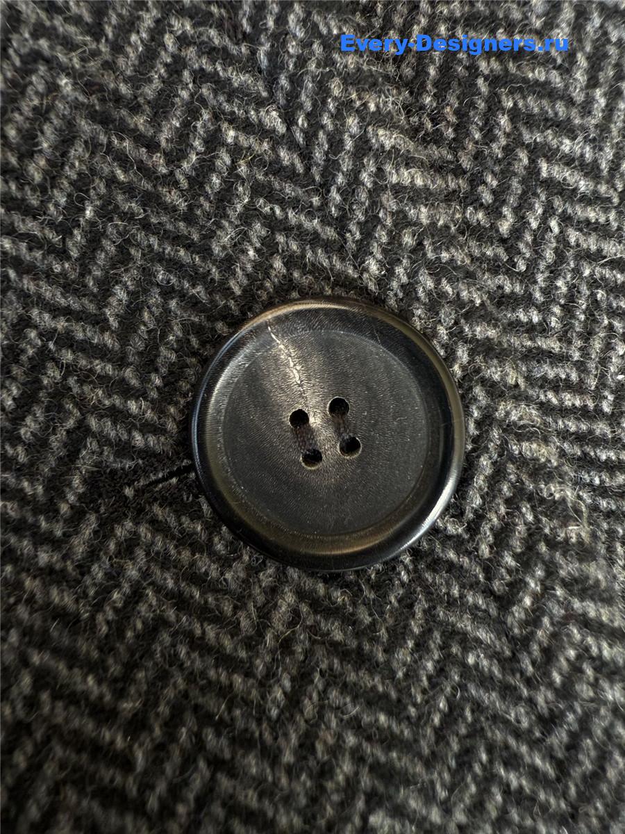 Pra*a dark grey single-breasted chevron wool jacket