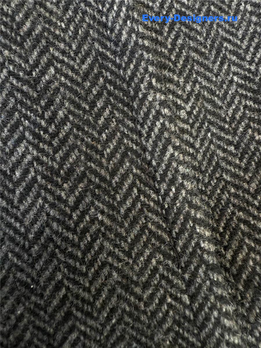 Pra*a dark grey single-breasted chevron wool jacket