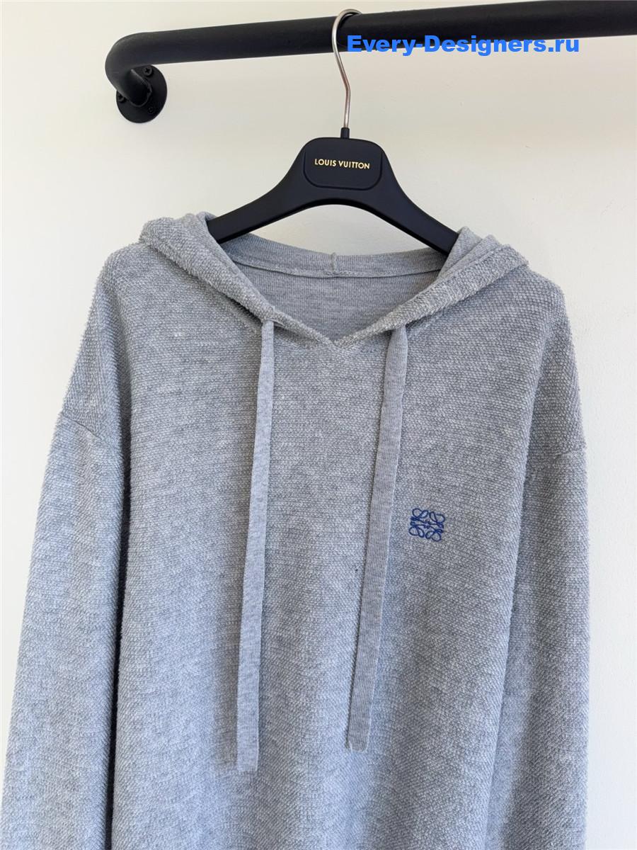 L0ew* logo-embroidered cotton-jersey hoodie