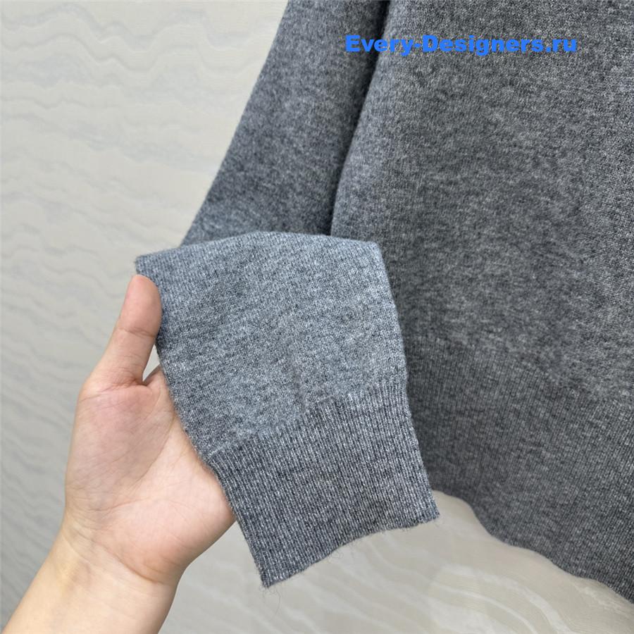 Miu Miu Slate Gray Cashmere Half-zipper Sweater