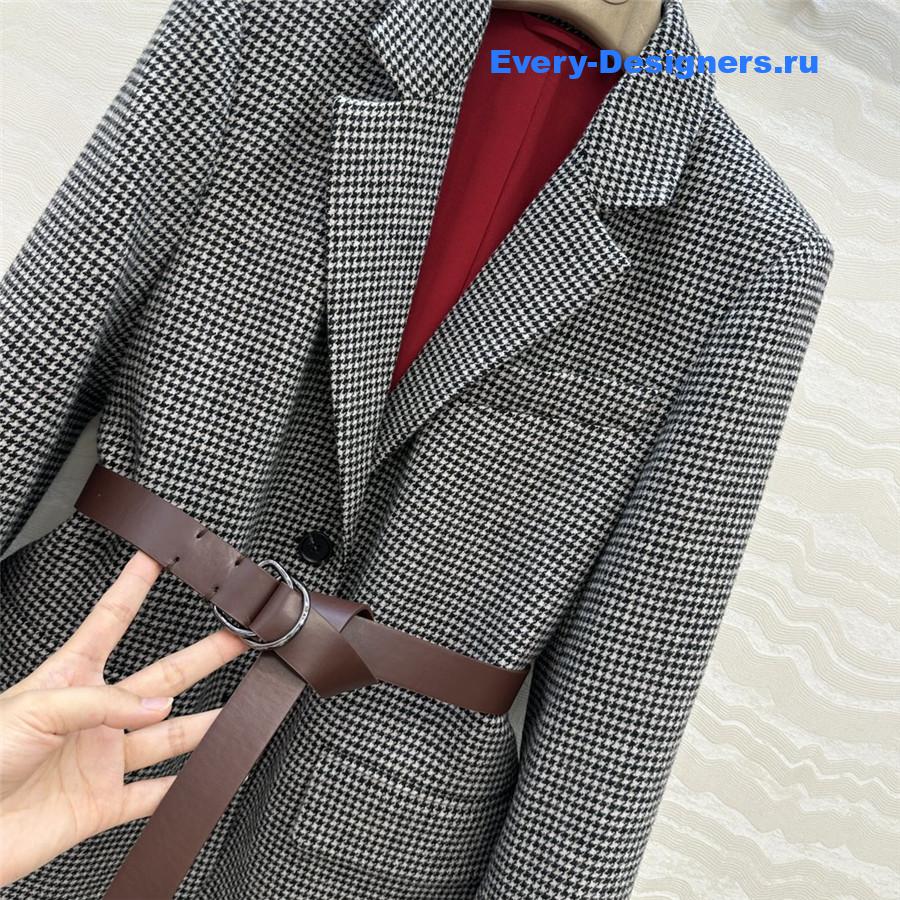 BC Brown Houndstooth Belted Blazer