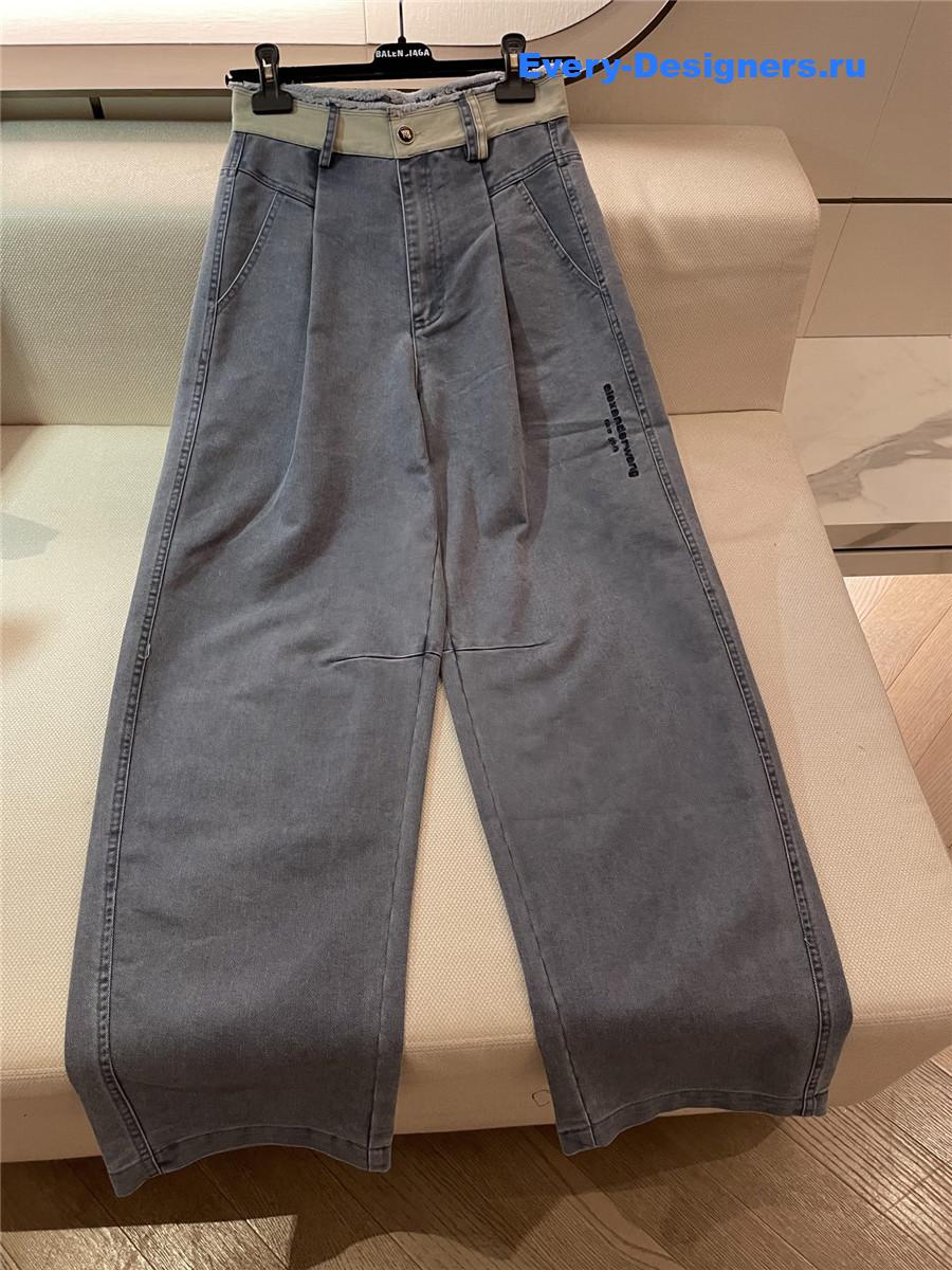 A1exa*der wang grey raw-edge jeans