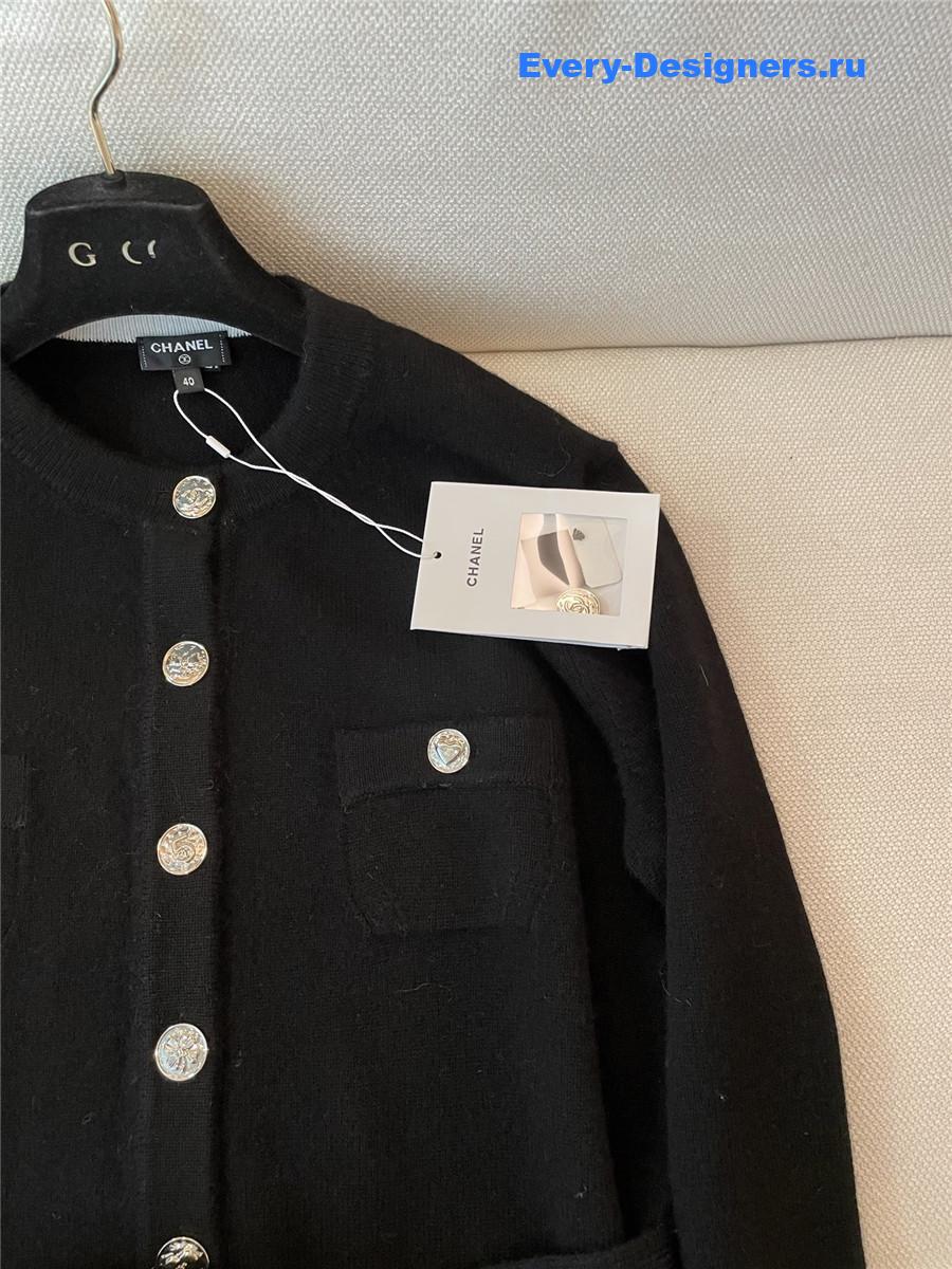 Ch**el black belted cashmere cardigan