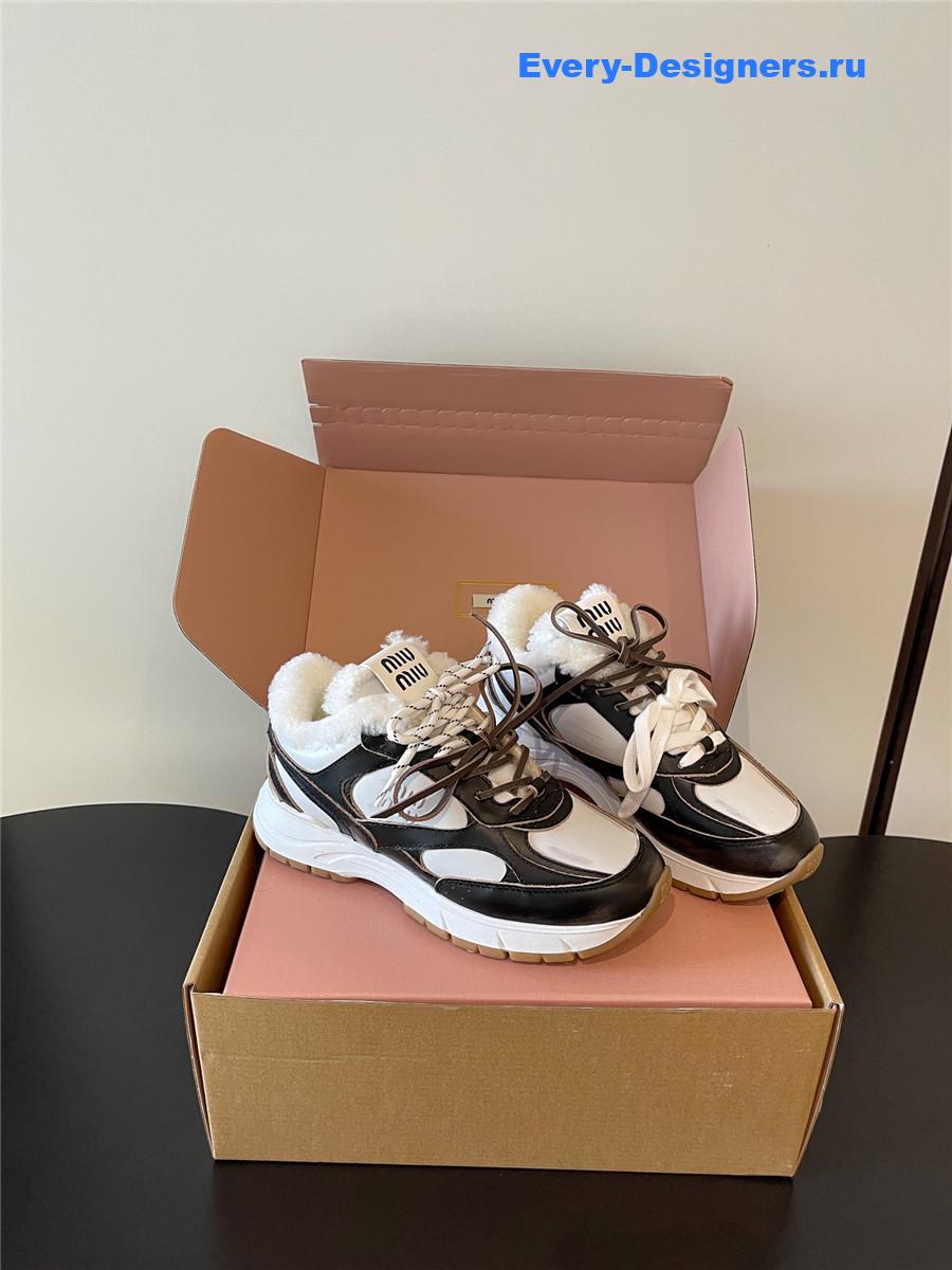 Miu Miu Platform Wool Sneakers