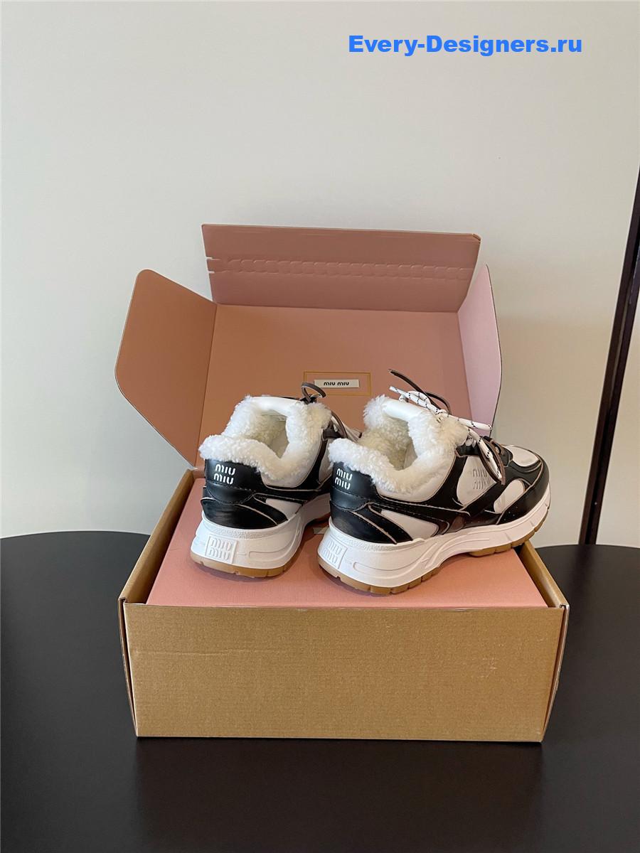 Miu Miu Platform Wool Sneakers