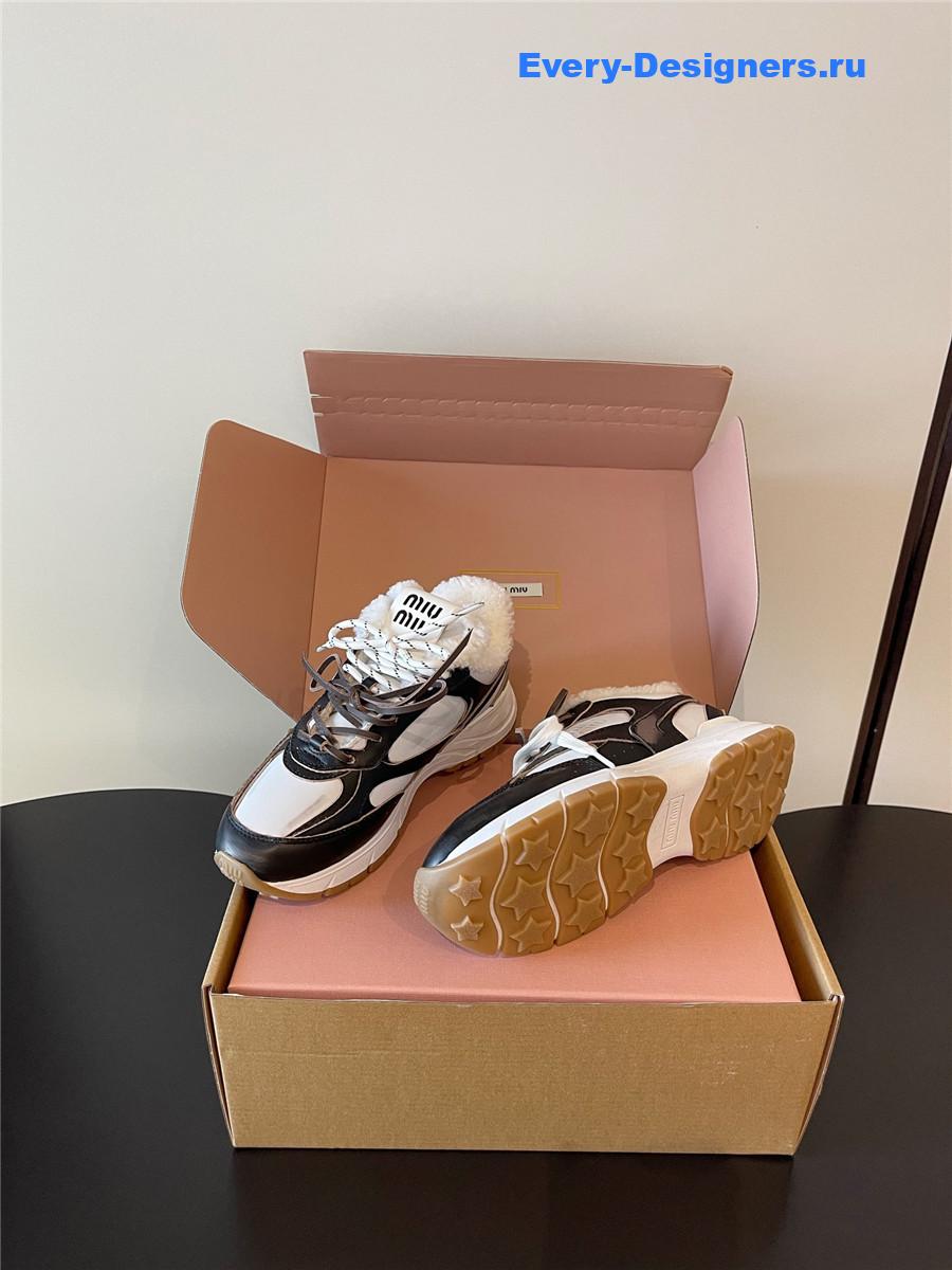 Miu Miu Platform Wool Sneakers