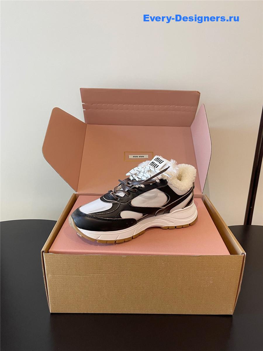 Miu Miu Platform Wool Sneakers