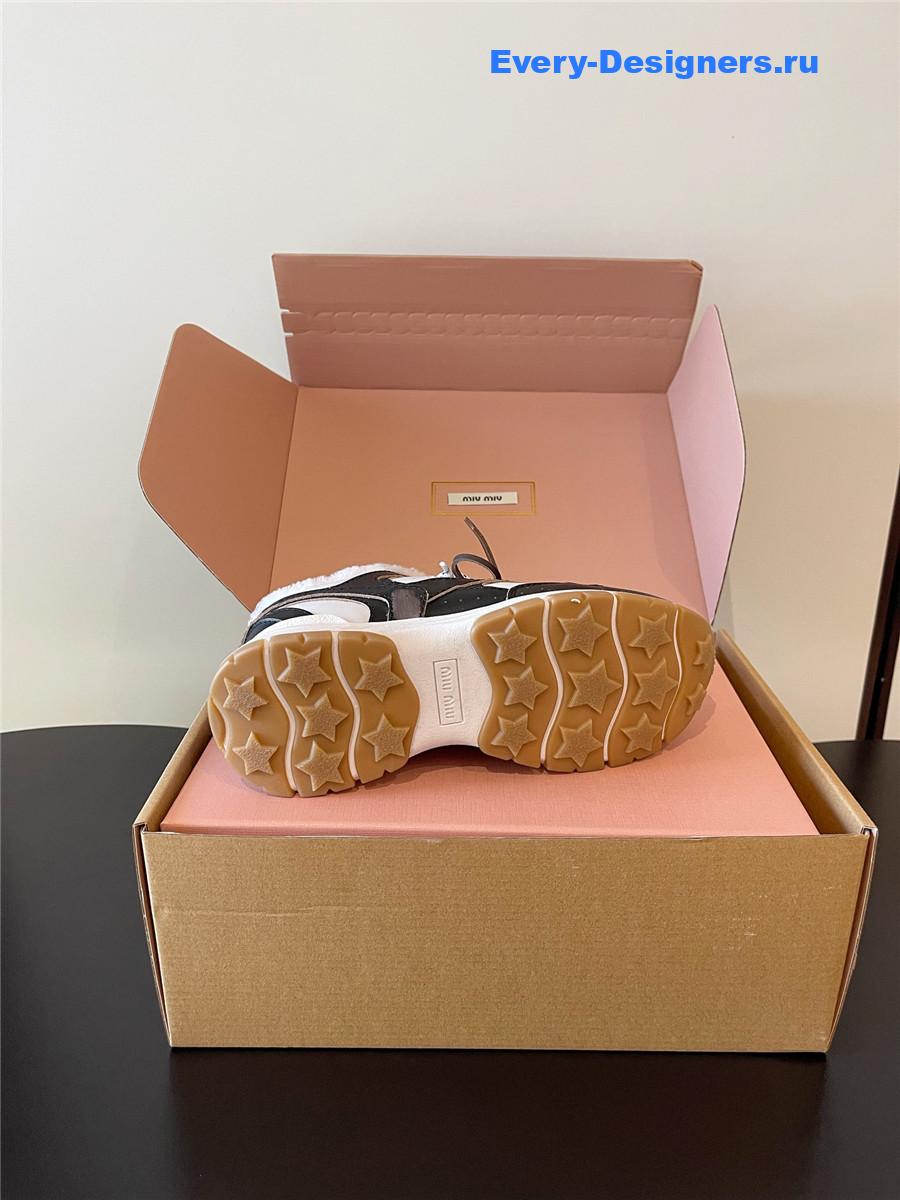 Miu Miu Platform Wool Sneakers