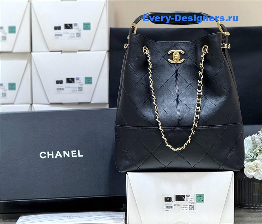 Ch**el calfskin black hobo