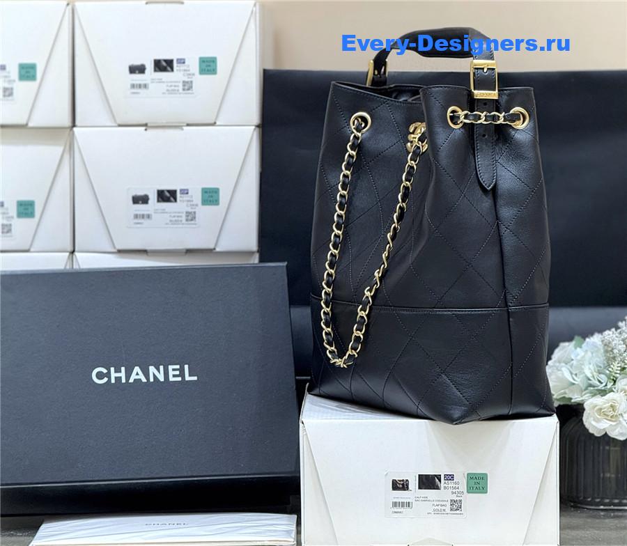 Ch**el calfskin black hobo