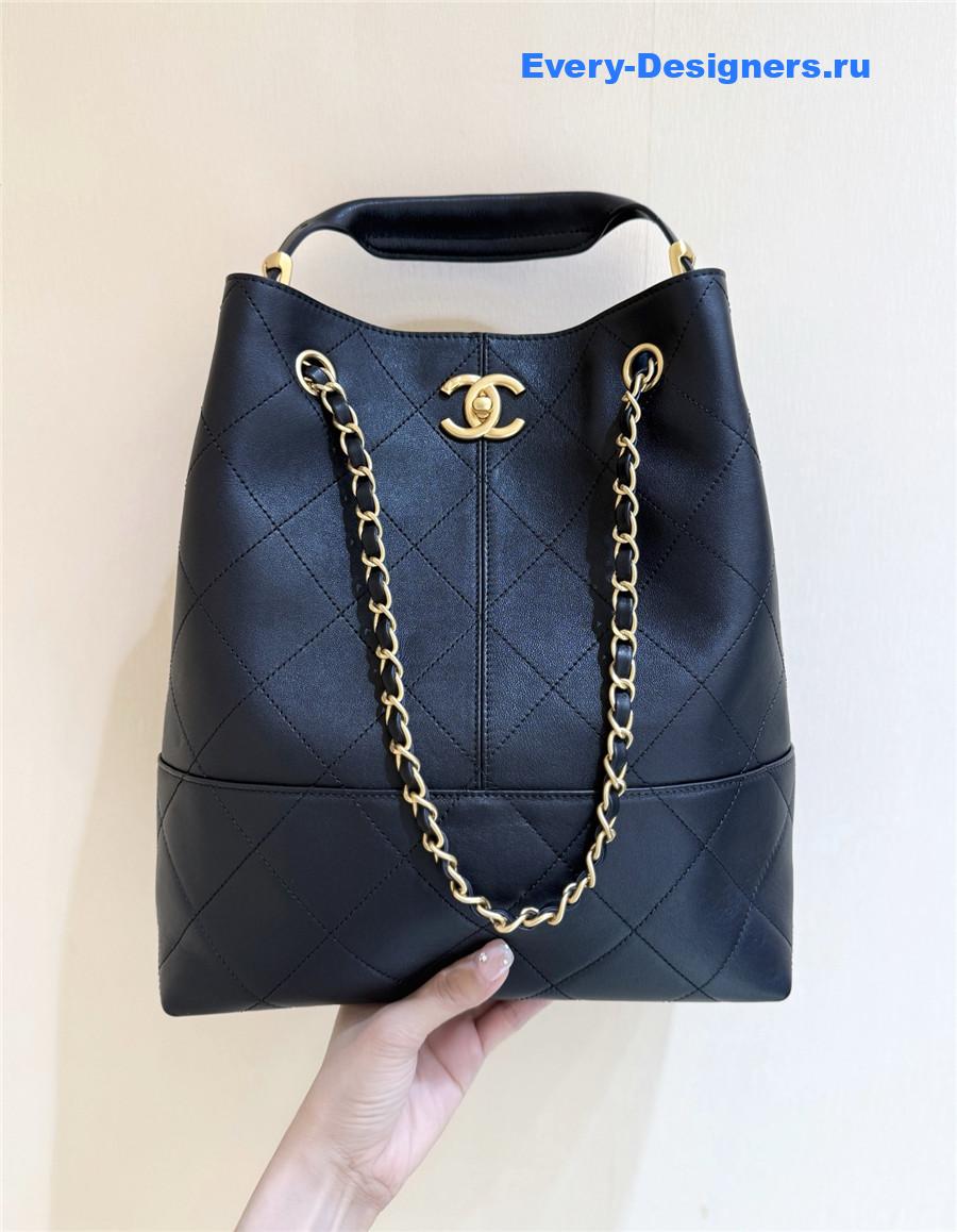 Ch**el calfskin black hobo