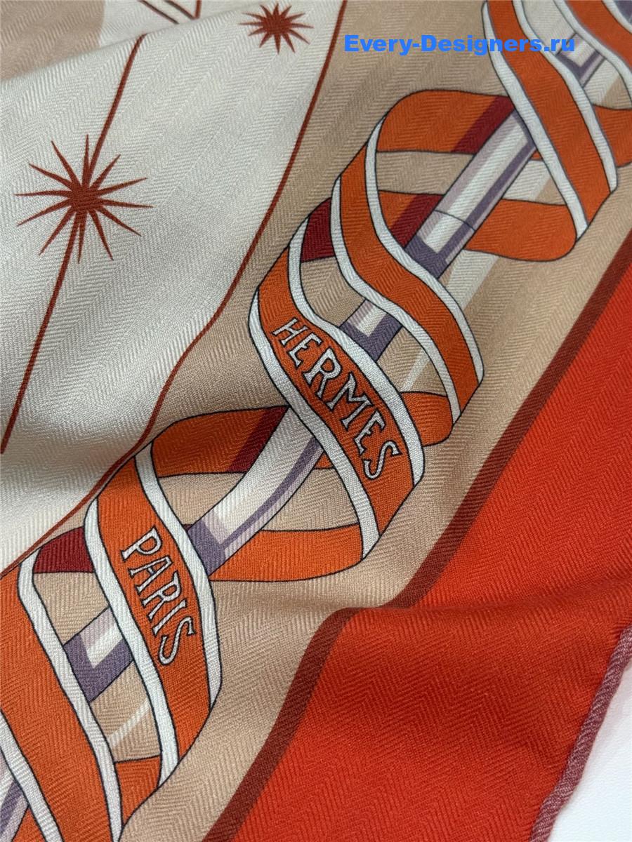 H**me5 orange cashmere silk scarf