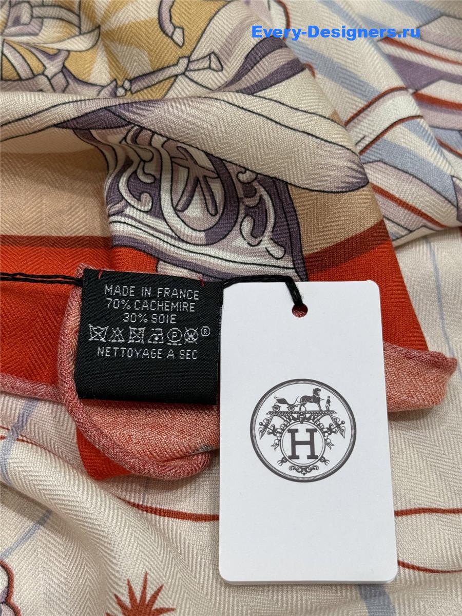 H**me5 orange cashmere silk scarf
