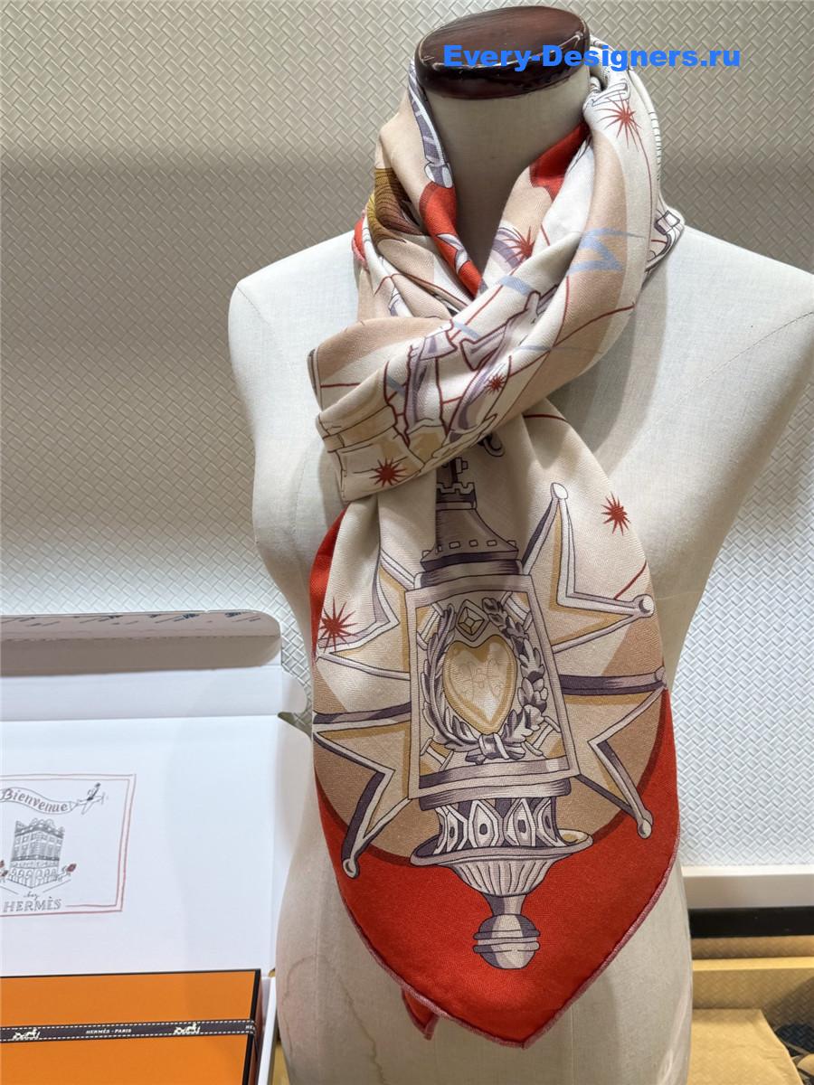 H**me5 orange cashmere silk scarf