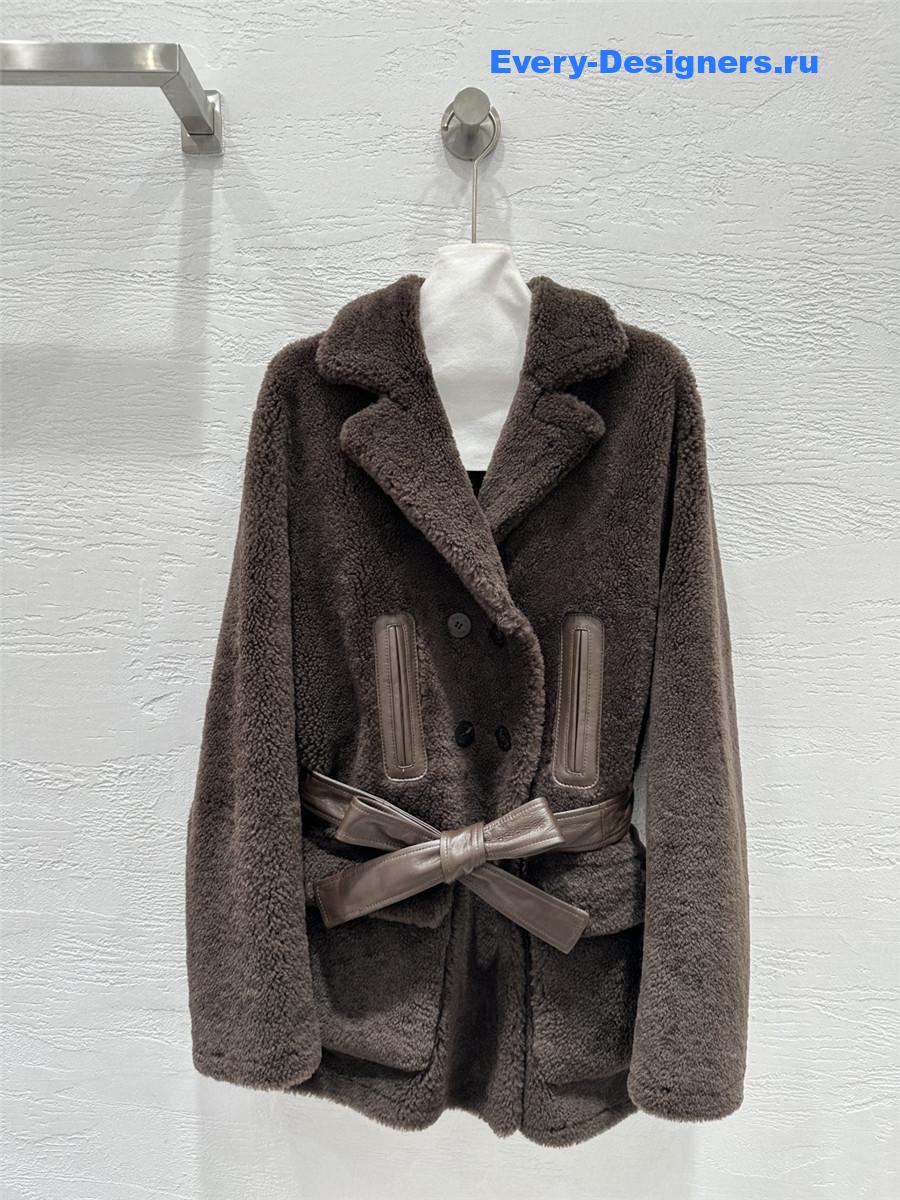 Miu Miu Dark Brown Shearling Jacket