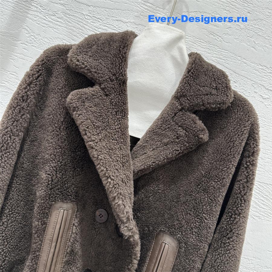 Miu Miu Dark Brown Shearling Jacket