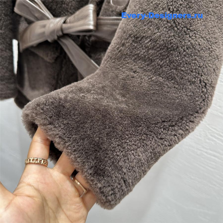 Miu Miu Dark Brown Shearling Jacket