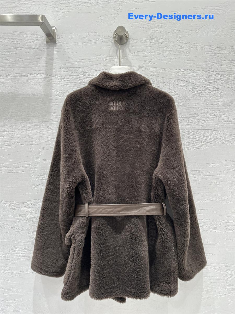 Miu Miu Dark Brown Shearling Jacket