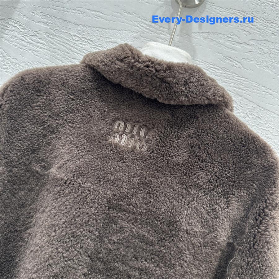 Miu Miu Dark Brown Shearling Jacket