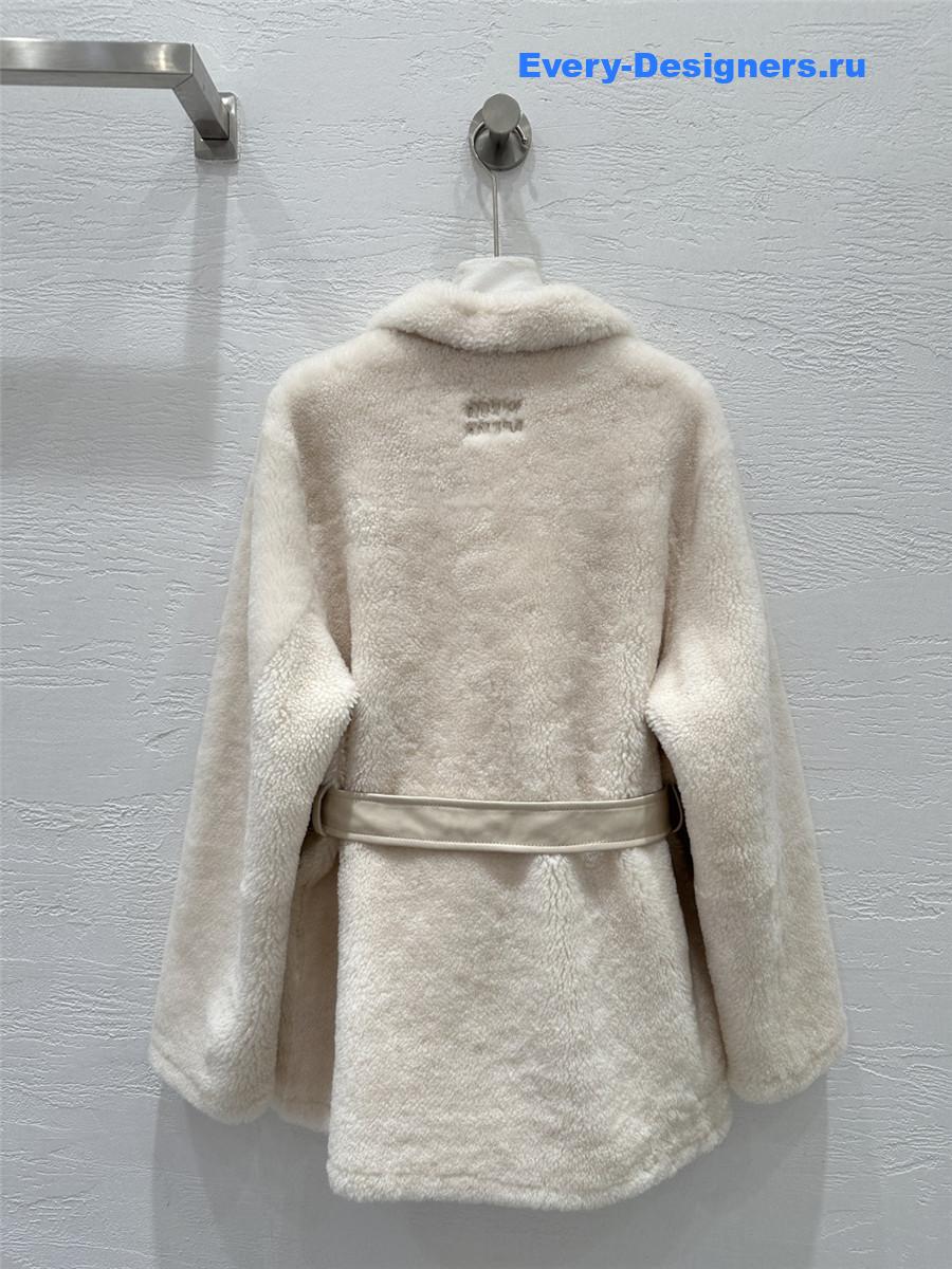 Miu Miu Beige Shearling Jacket