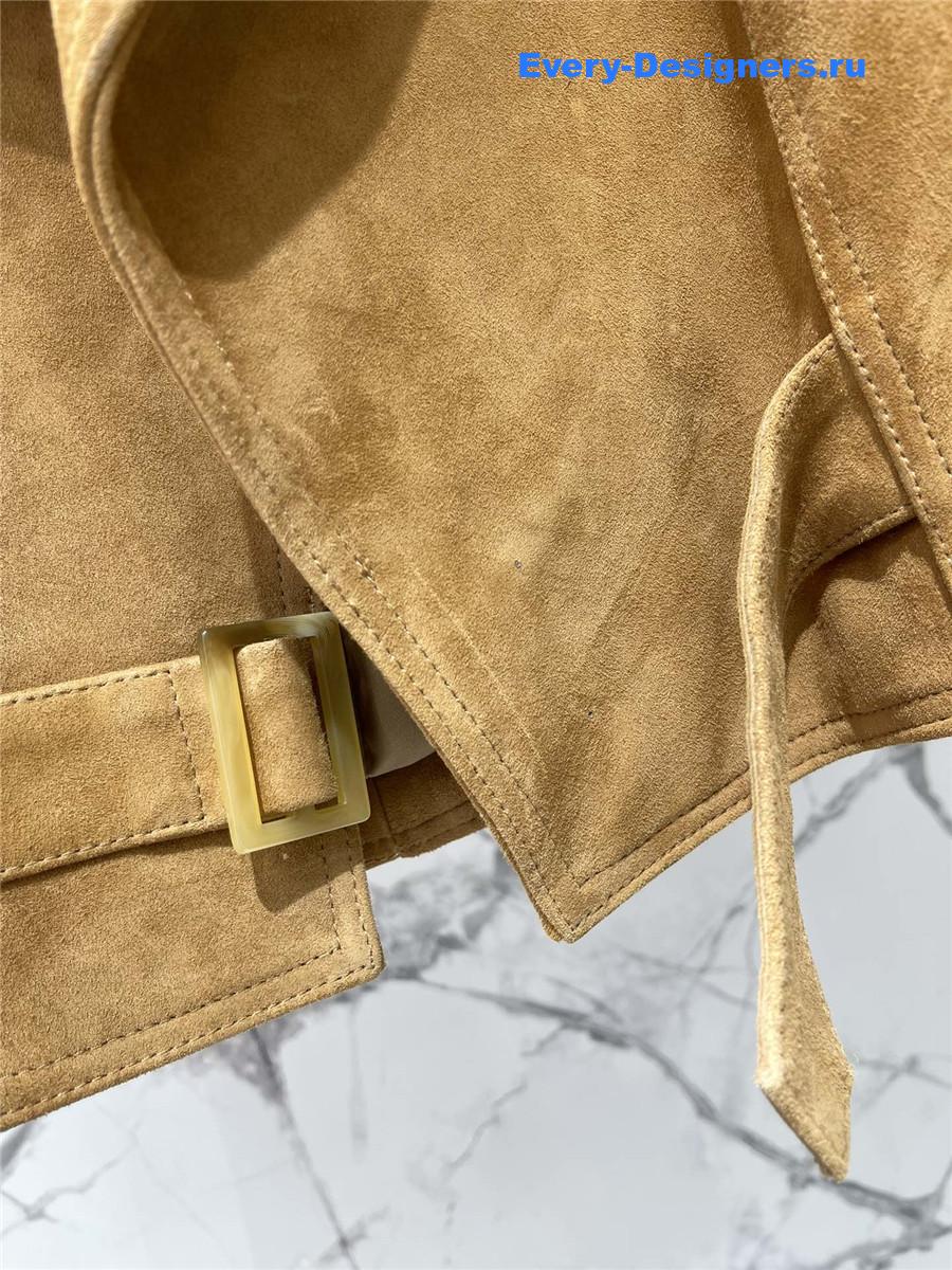 Sa1nt Lau*nt brown fringed sheepskin suede jacket