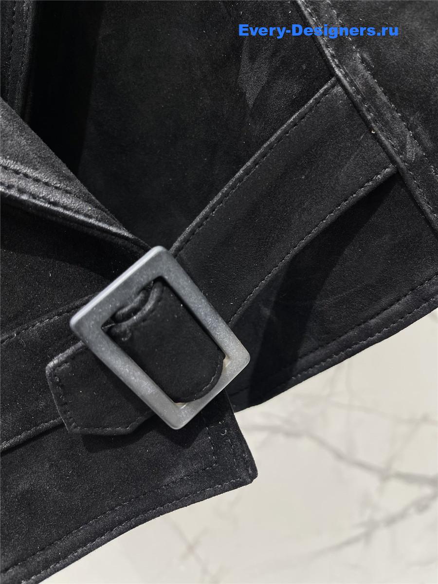 Sa1nt Lau*nt black fringed sheepskin suede jacket