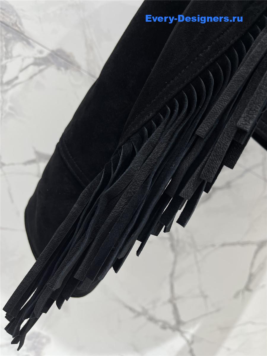 Sa1nt Lau*nt black fringed sheepskin suede jacket