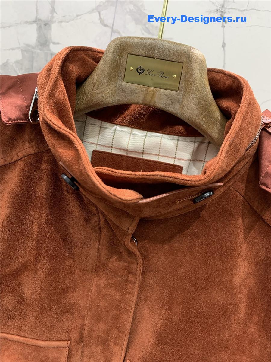 L0r0 P1ana iconic mini suede traveler coat