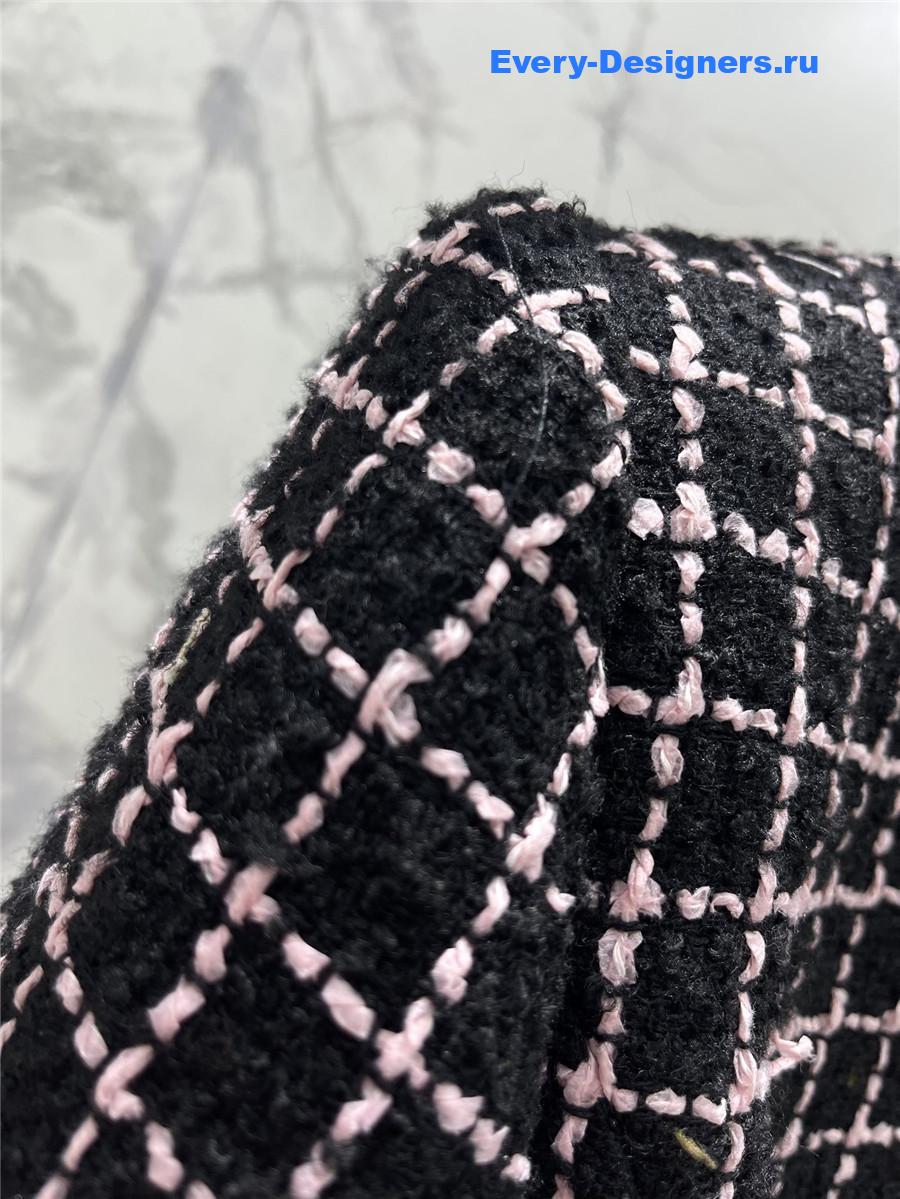 Balmain Woven Black and Pink Tweed Jacket