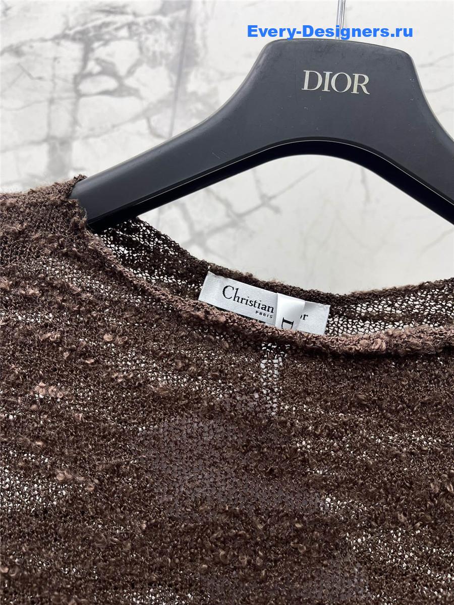 D10r loose brown long-sleeved knit top