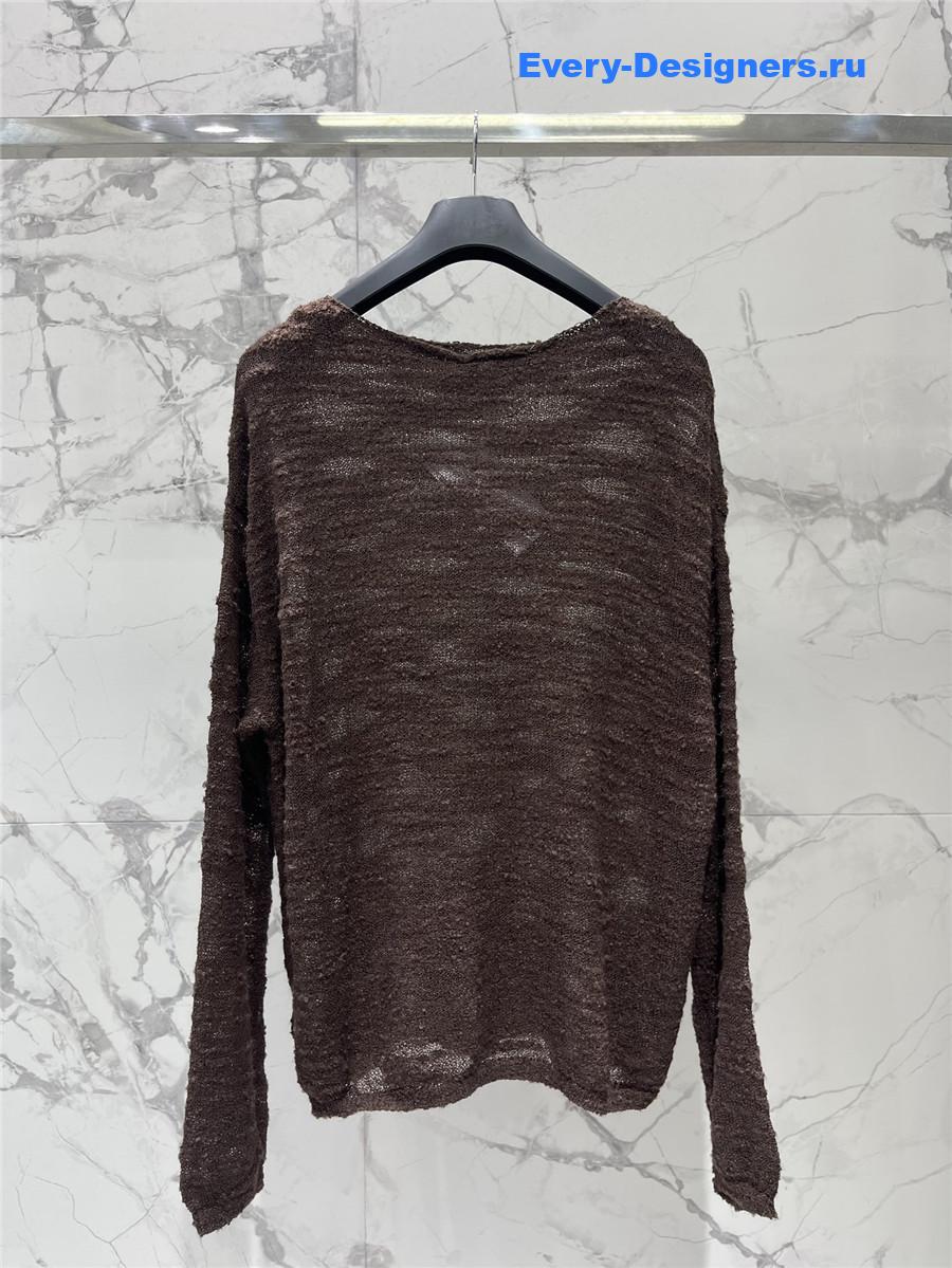 D10r loose brown long-sleeved knit top