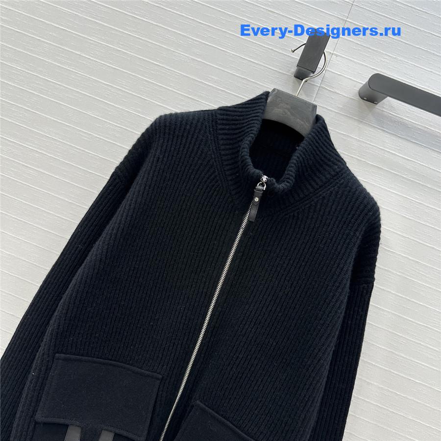 H**me5 cardigan zip winter black sweater