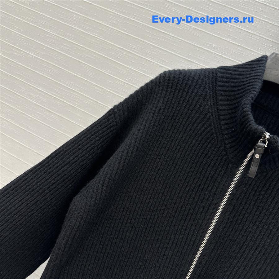 H**me5 cardigan zip winter black sweater