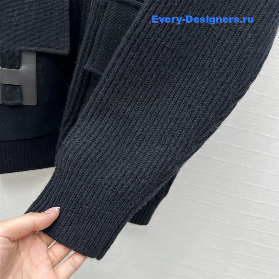 H**me5 cardigan zip winter black sweater