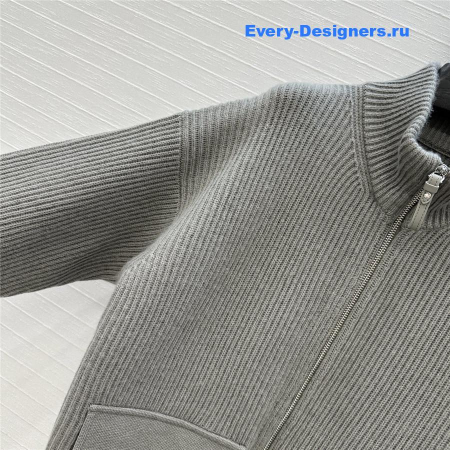 H**me5 cardigan zip winter grey sweater