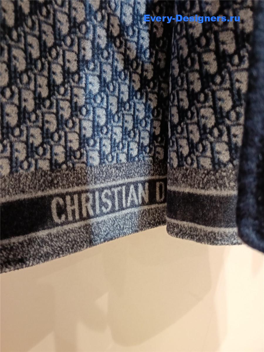 D10r navy blue oblique print hooded coat