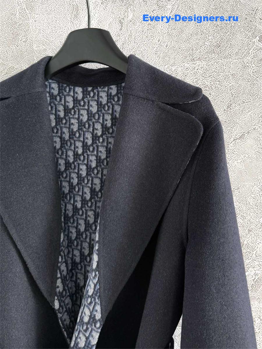 D10r dark grey oblique print hooded coat