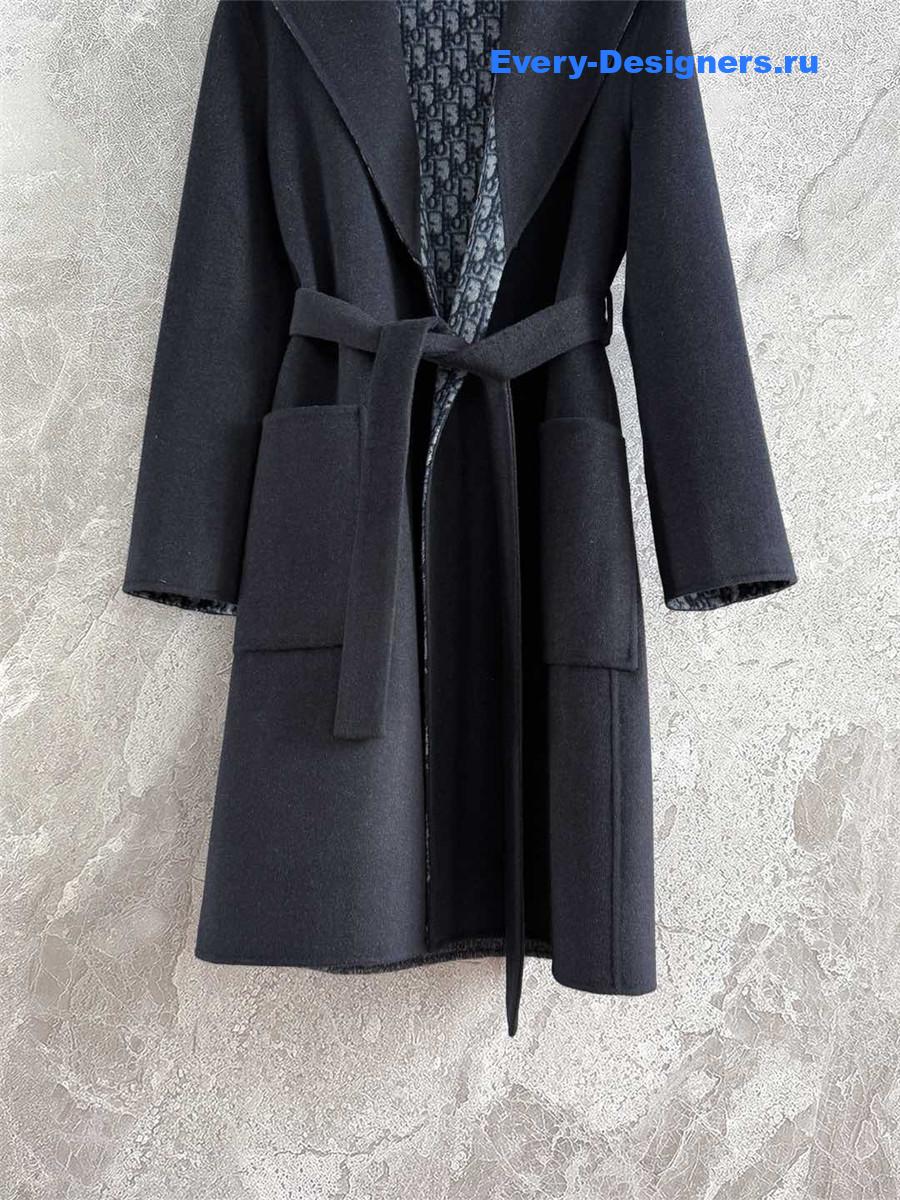 D10r dark grey oblique print hooded coat