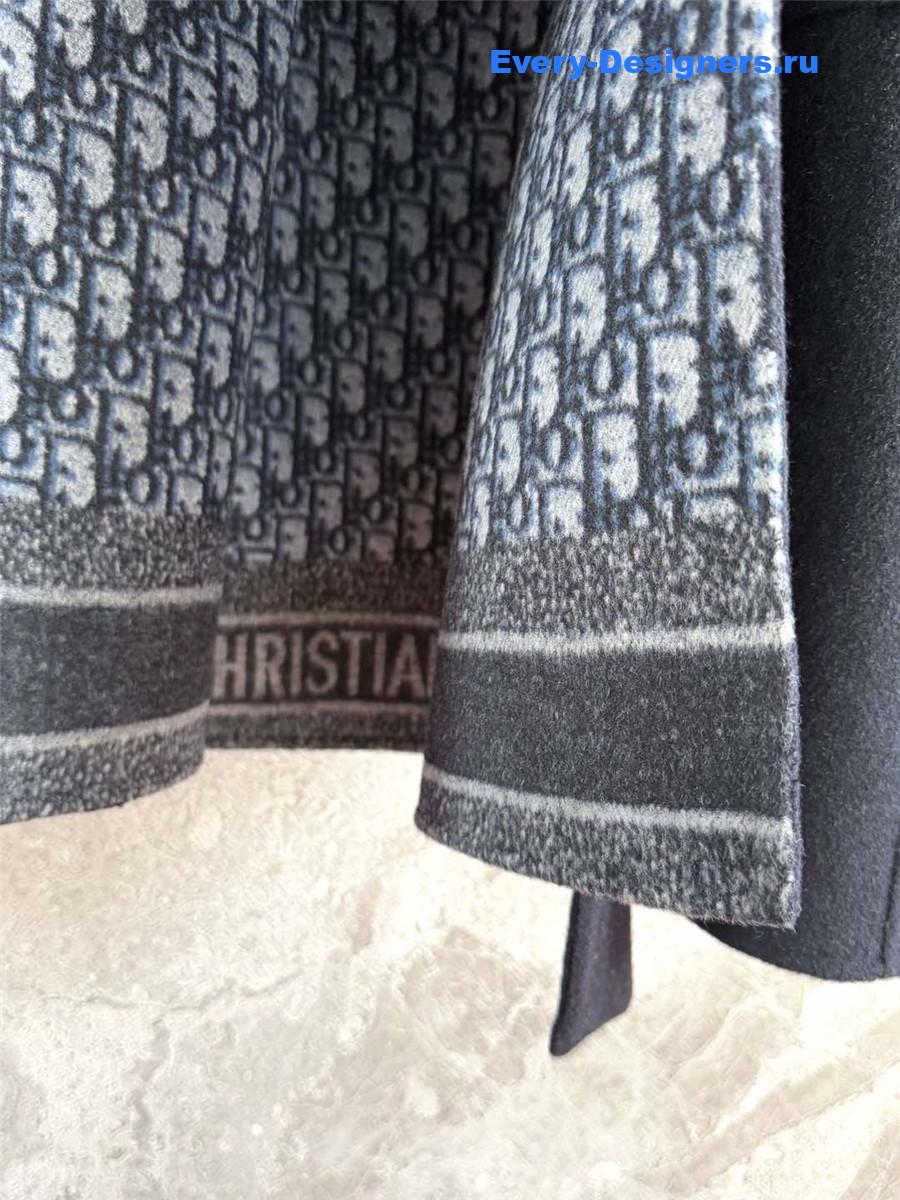 D10r dark grey oblique print hooded coat