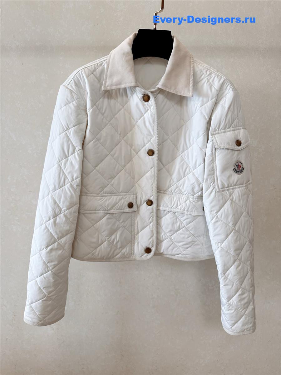 Moncler White Chitre Quilted Ivory Jacket