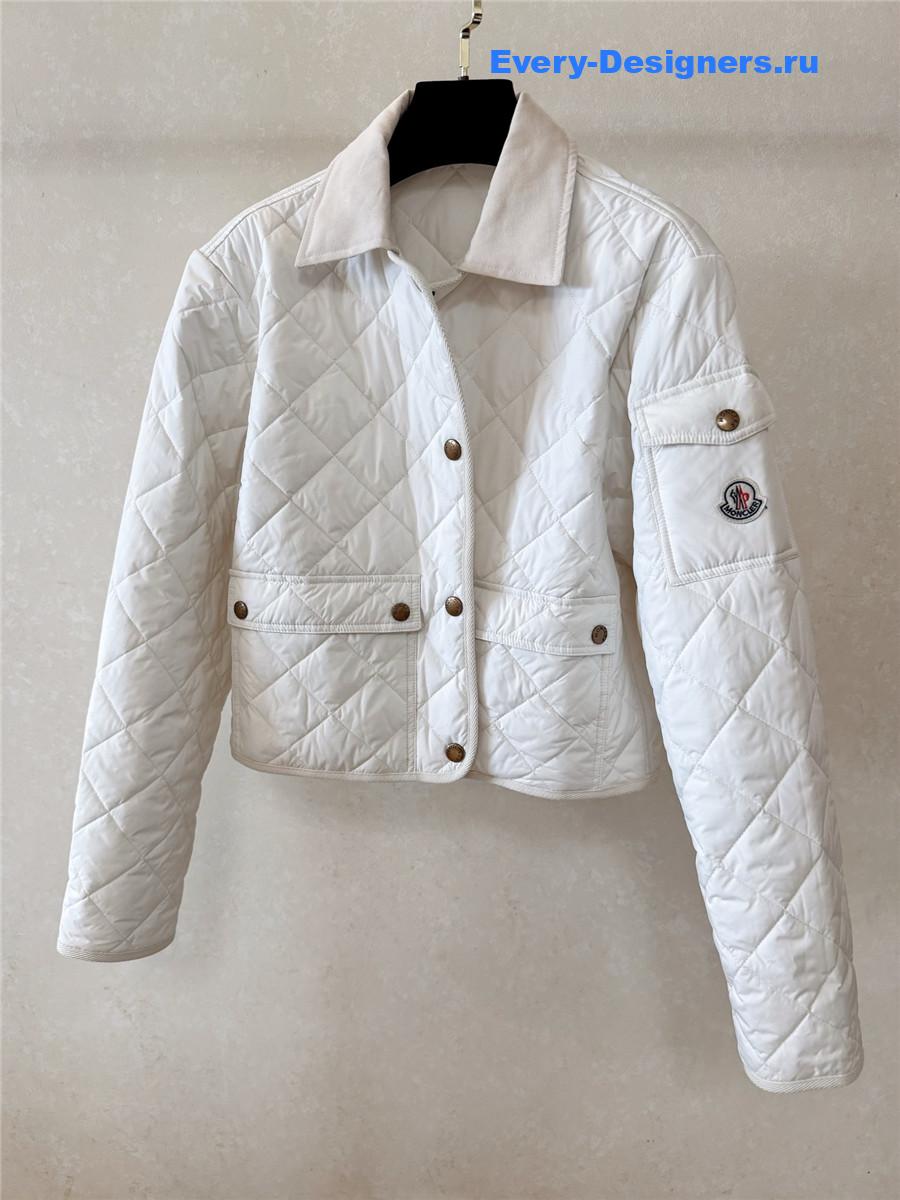 Moncler White Chitre Quilted Ivory Jacket