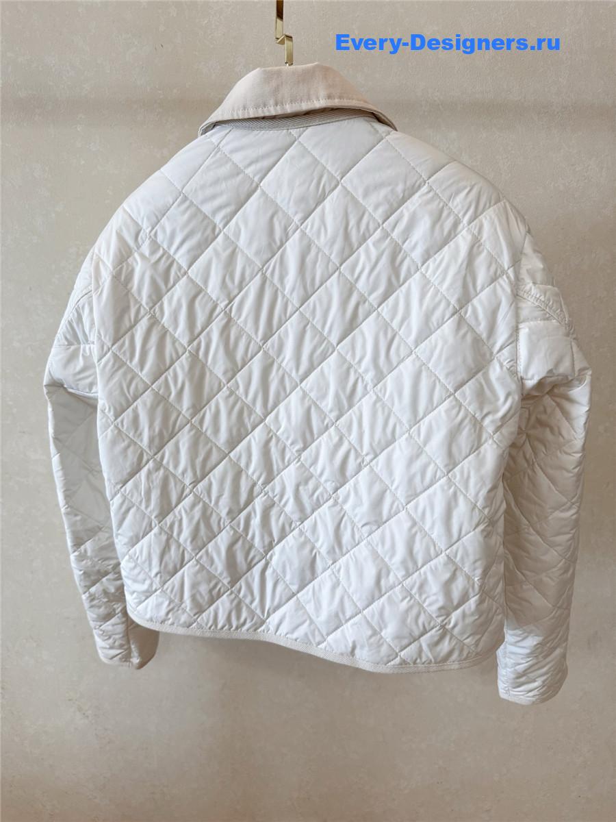 Moncler White Chitre Quilted Ivory Jacket