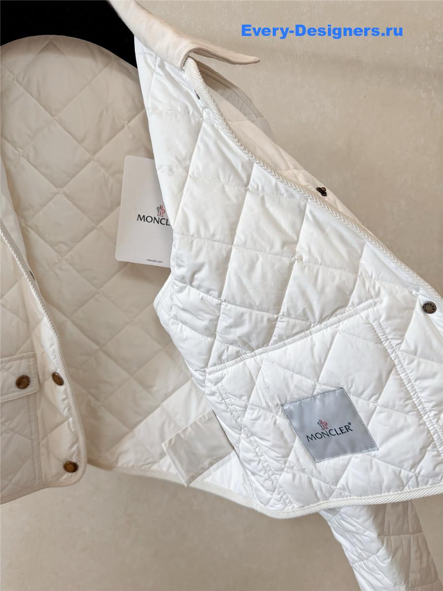 Moncler White Chitre Quilted Ivory Jacket