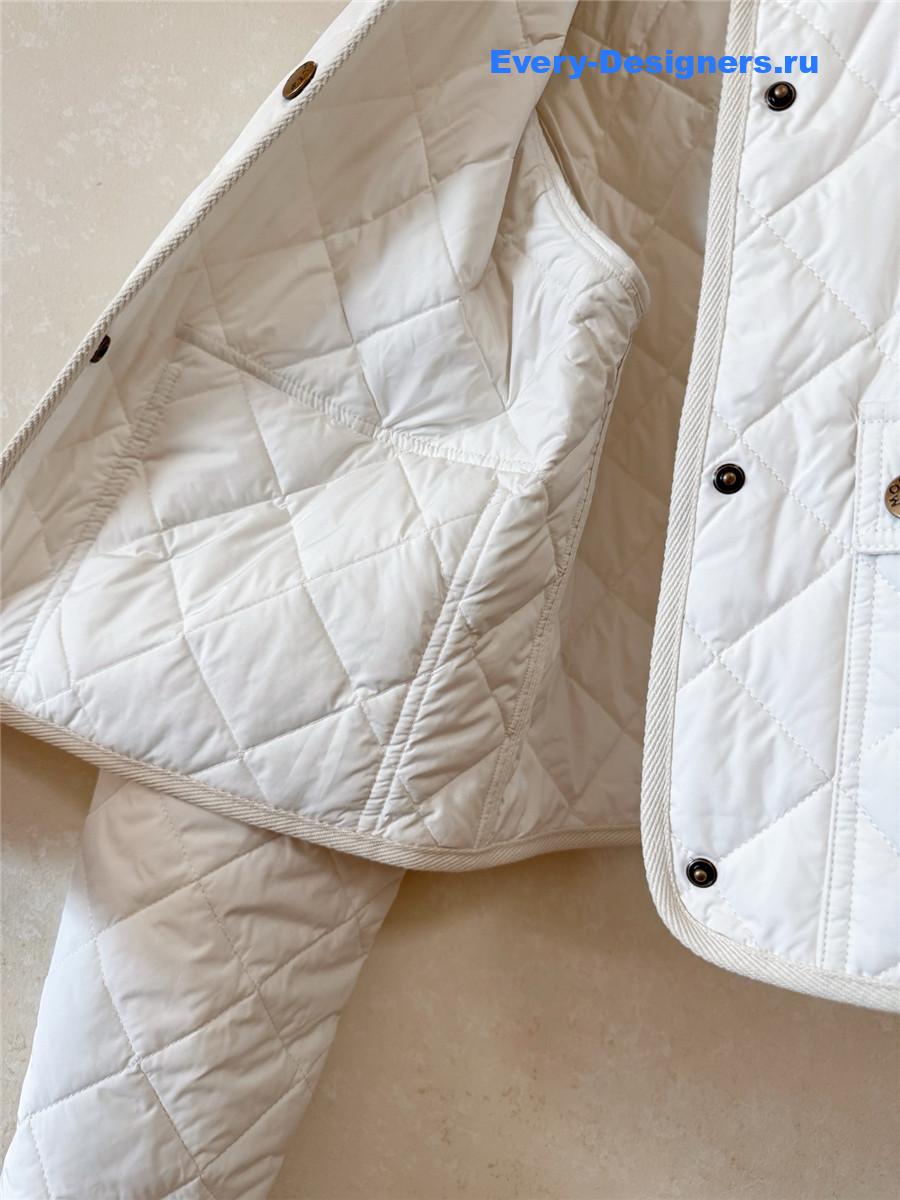 Moncler White Chitre Quilted Ivory Jacket