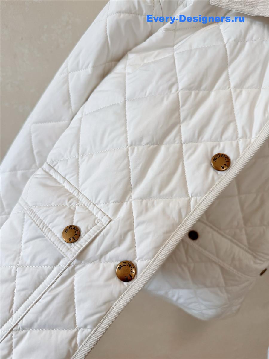 Moncler White Chitre Quilted Ivory Jacket