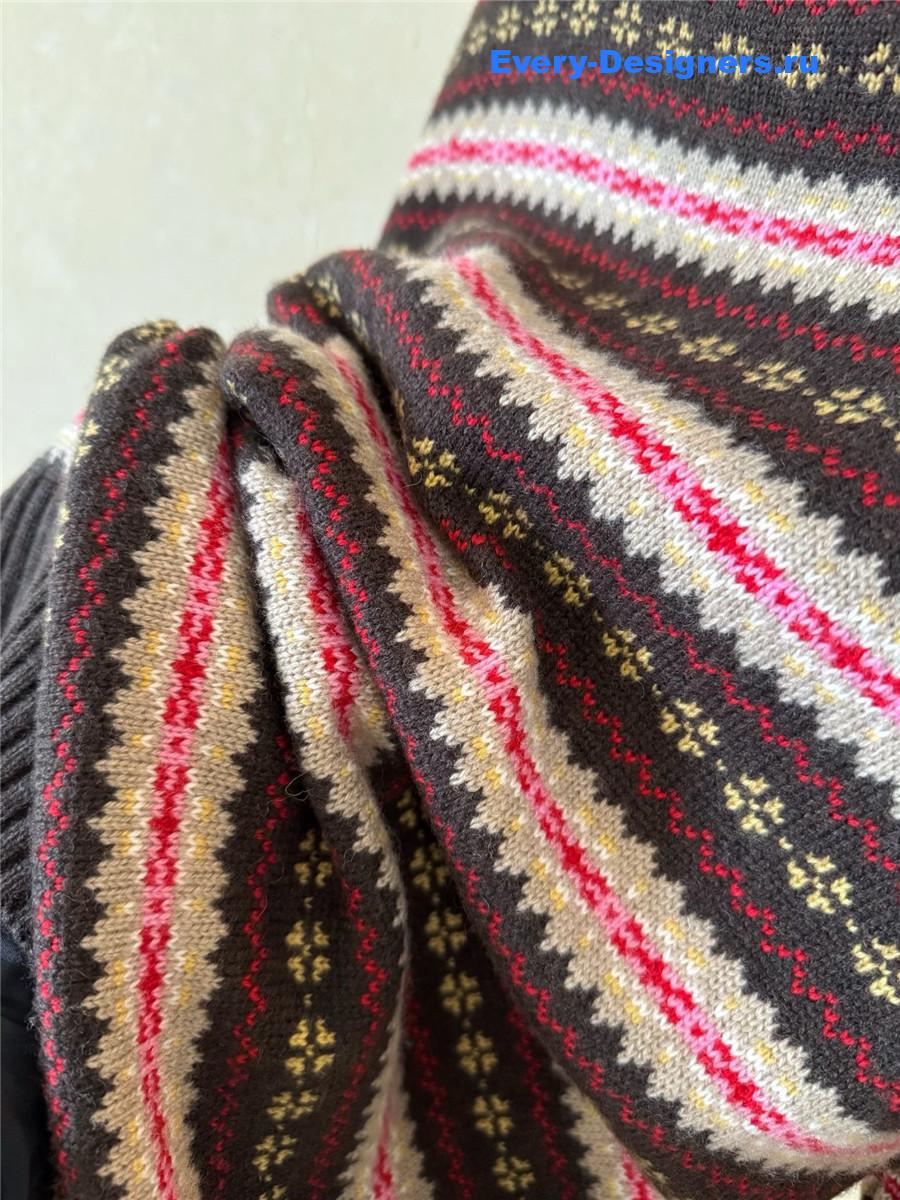 Miu Miu Striped Cotton Polo Shirt Sweaters