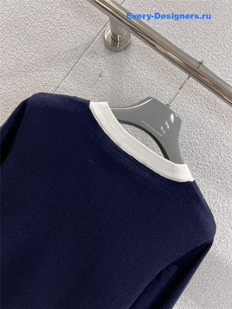 Pra*a blue/white v-neck cotton cardigan